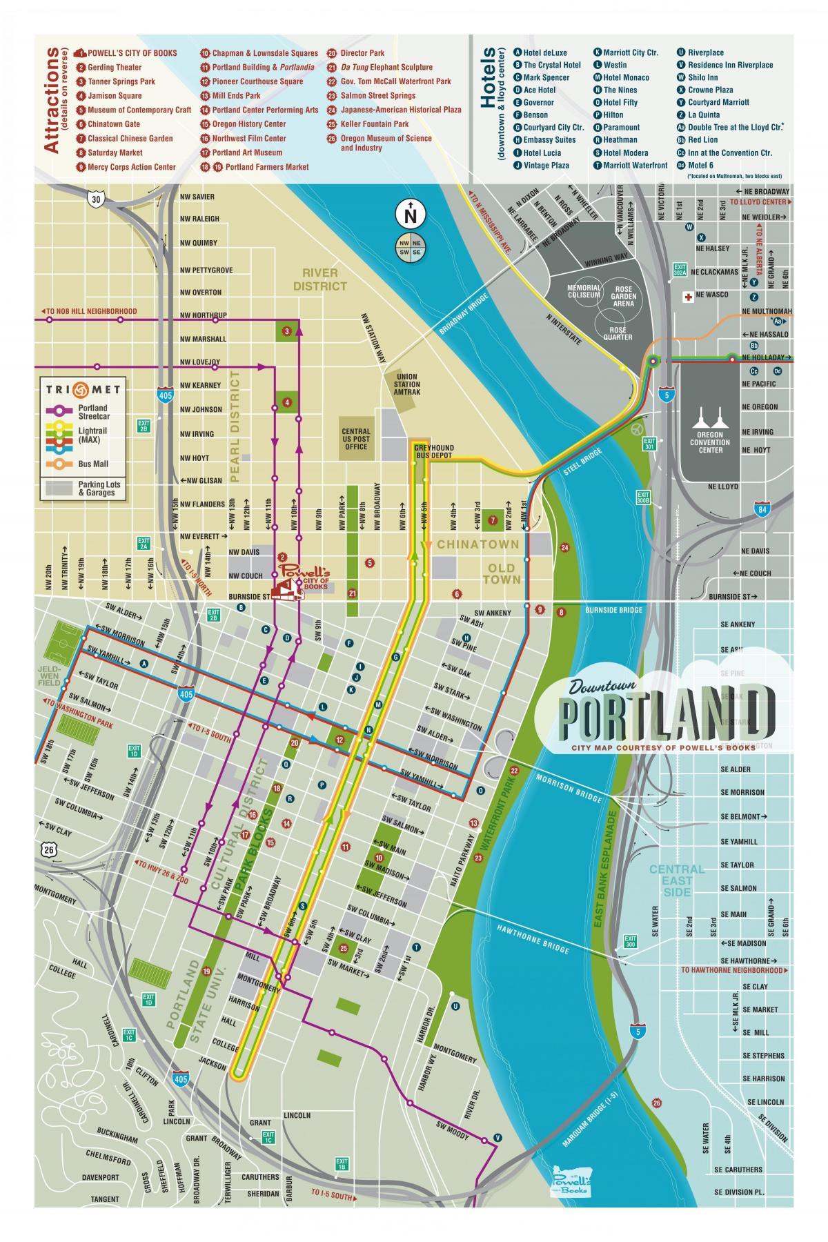 peta Portland pelawat